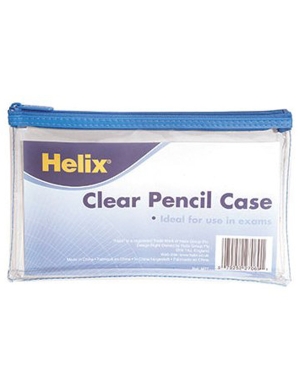 Helix Clear Small Pencil Case - Blue